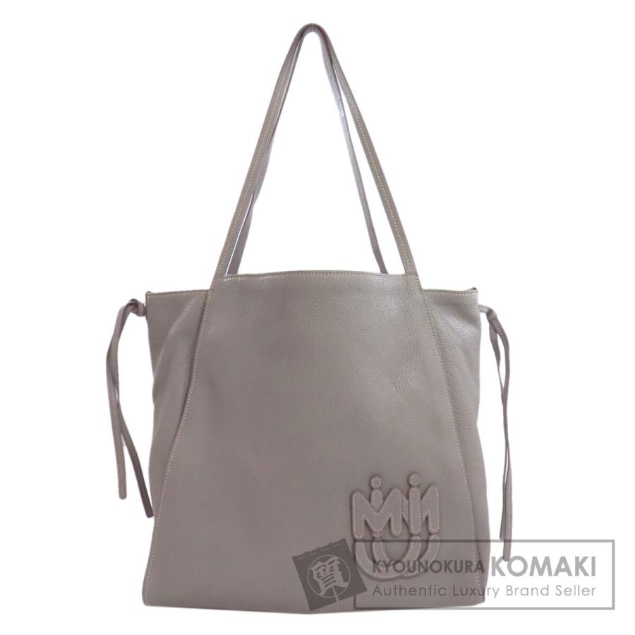 ミュウミュウ MIUMIU  ロゴ  トートバッグ カーフ レディース  中古 miu miu（ミュウミュウ） ロゴ トートバッグ カーフ レディース 中古