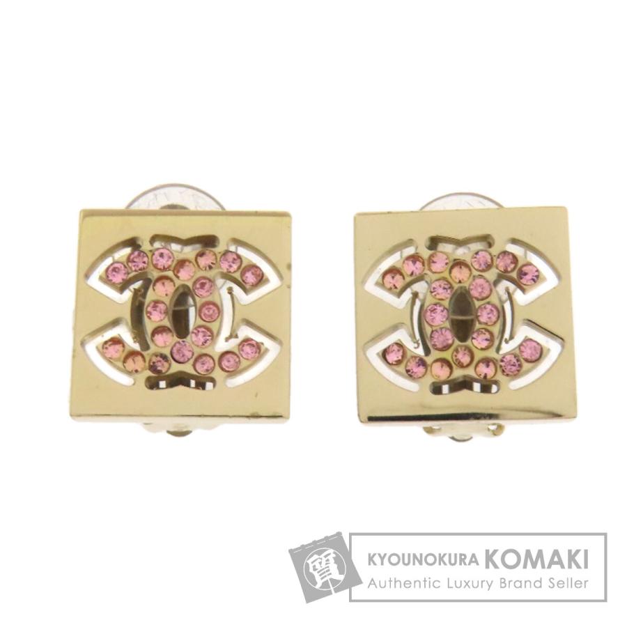 CHANEL シャネル ココマーク ラインストーン イヤリング GP レディース  