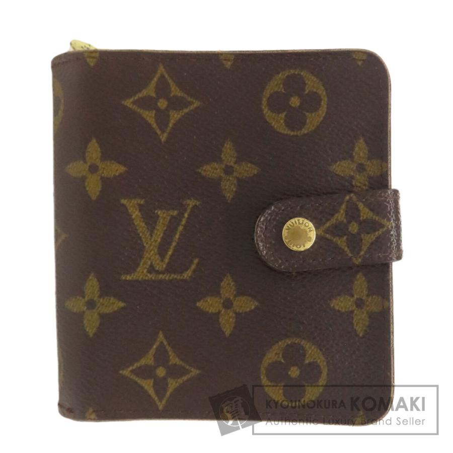 本物 ルイヴィトン LOUIS VUITTON LV コンパクトジップ モノグラム 折財布 コンパクトウォレット ブラウン M61667 ビトン 財布 ウォレット 中古 LOUIS VUITTON（ルイ・ヴィトン） M61667 コンパクトジップ 二つ折り