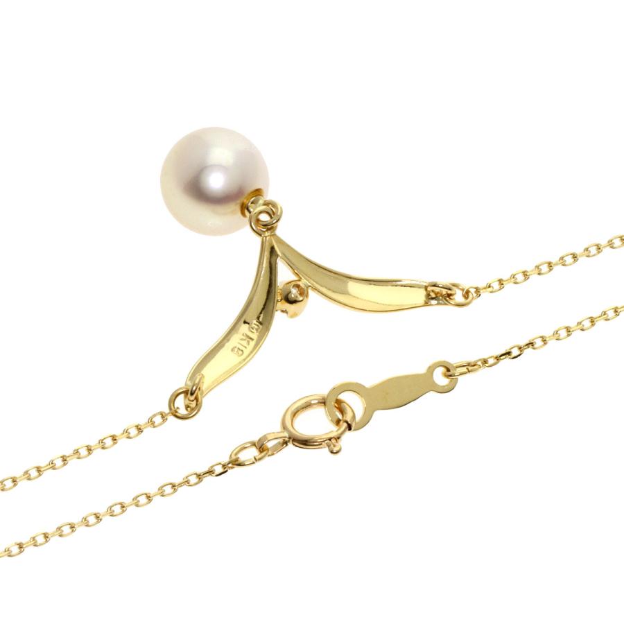 MIKIMOTO ミキモト パール 真珠 1P ダイヤモンド ネックレス K18 MIKIMOTO ミキモト パール 真珠 1P ダイヤモンド ネックレス K18