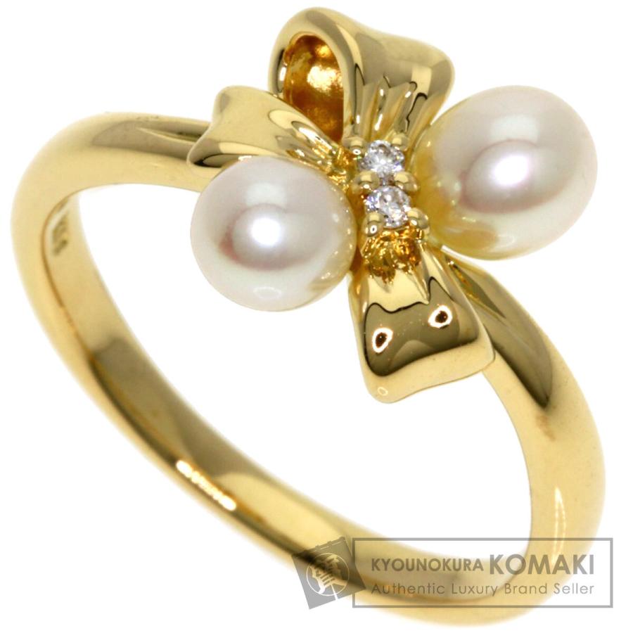 TASAKI タサキ リボン パール 真珠 ダイヤモンド リング・指輪 K18