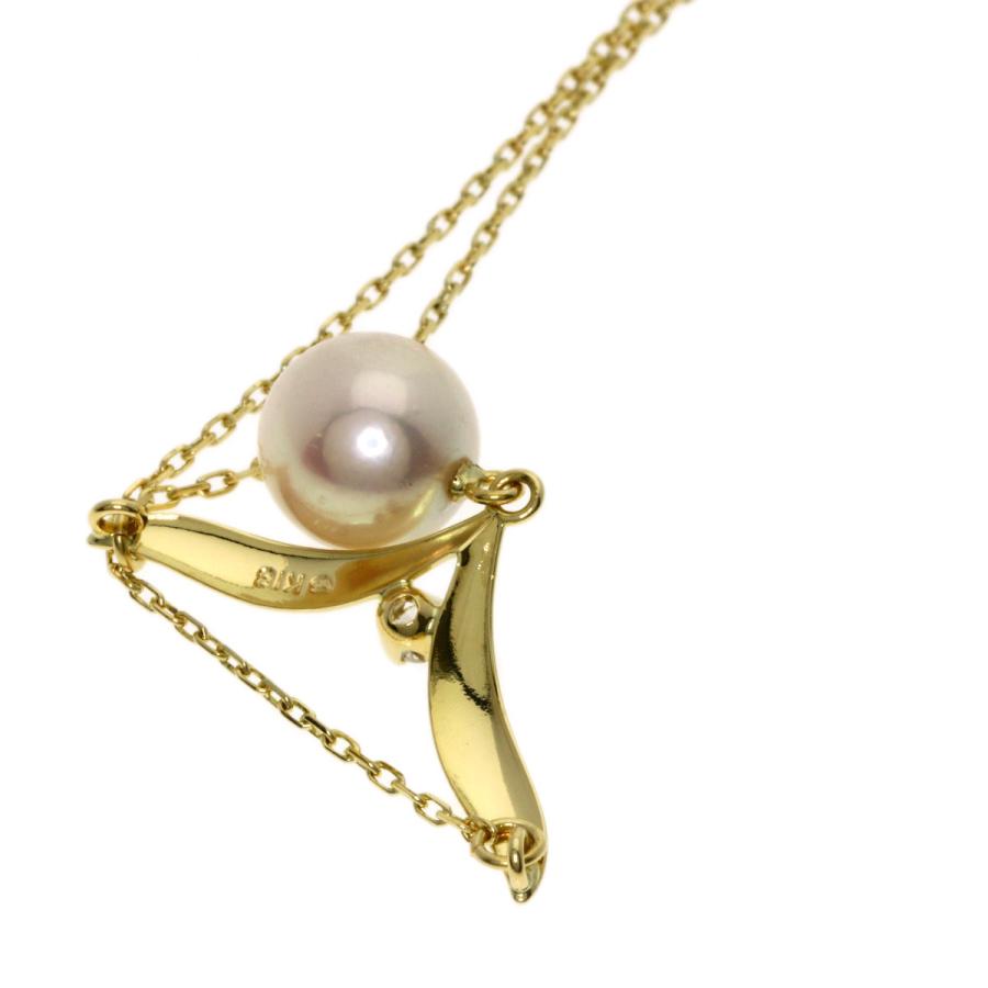 MIKIMOTO（ミキモト） パール 真珠 ダイヤモンド ネックレス K18 