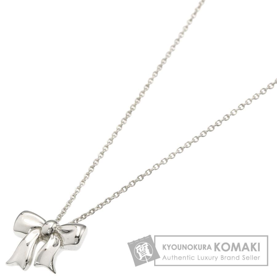 【希少】【美品】【ティファニー】リボン ネックレス ペンダント シルバー TIFFANY&Co.（ティファニー） リボン ネックレス シルバー レディース