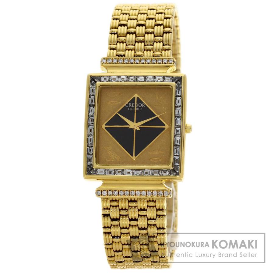 極美品/18K金コンビ セイコー クレドール 1E70-2050 ラグ装飾 稼働 SEIKO（セイコー） CBKF970 クレドール エジプト 腕時計 K18イエロー
