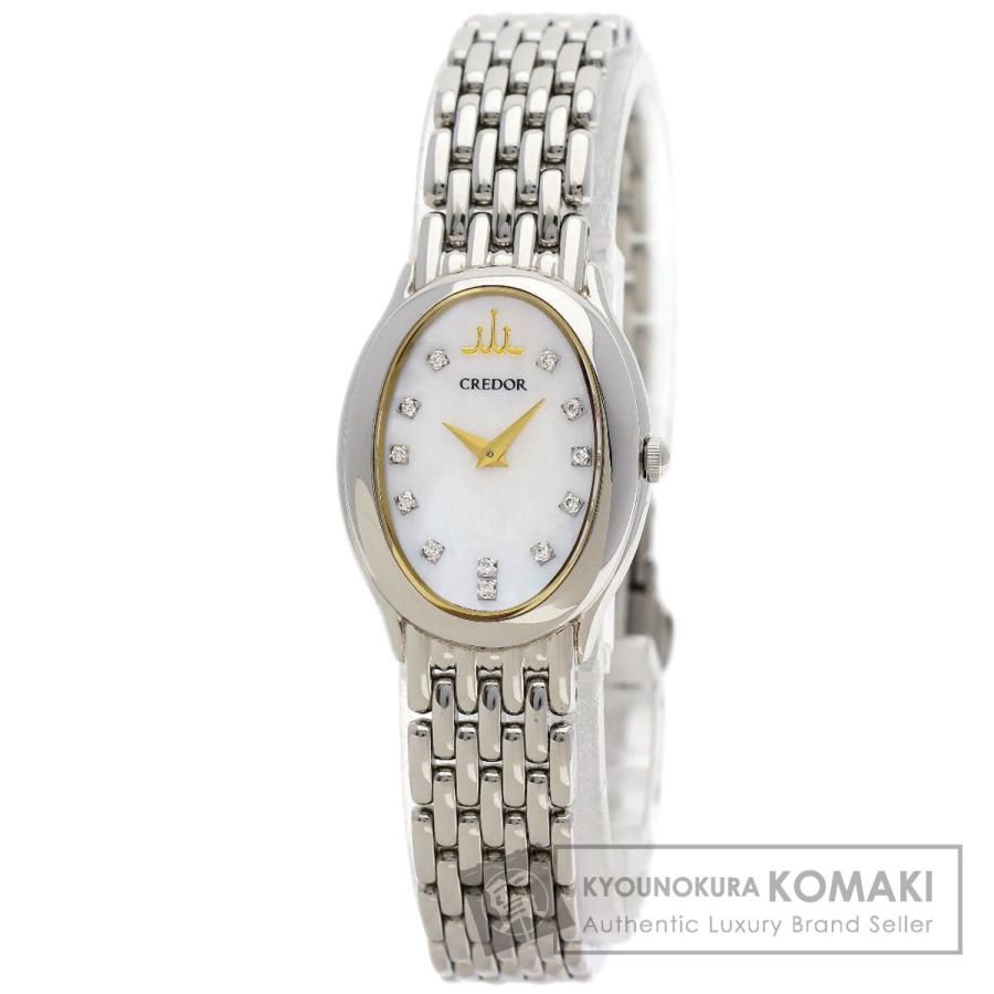 SEIKO セイコー クレドール ダイヤ12P 18KT 1E70-3010 SEIKO（セイコー） 1E70-0BH0 クレドール オーバル 12P ダイヤモンド
