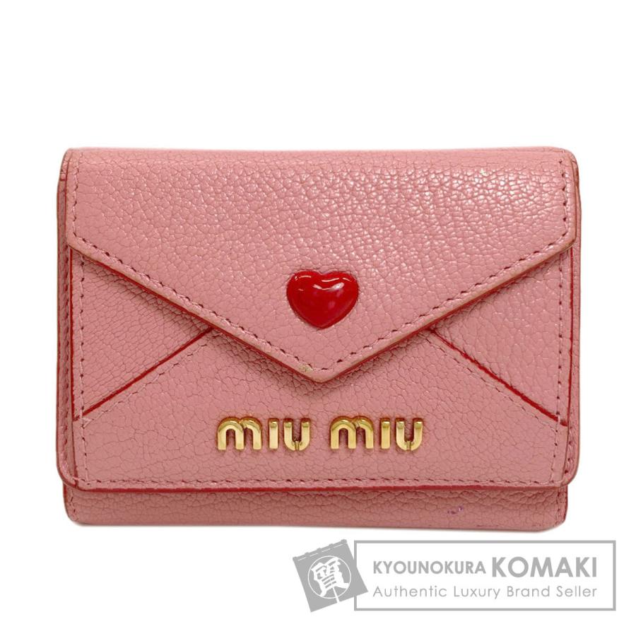 MIU MIU（ミュウミュウ）コンパクトウォレット ピンク miu miu（ミュウミュウ） コンパクトウォレット ハート 二つ折り財布