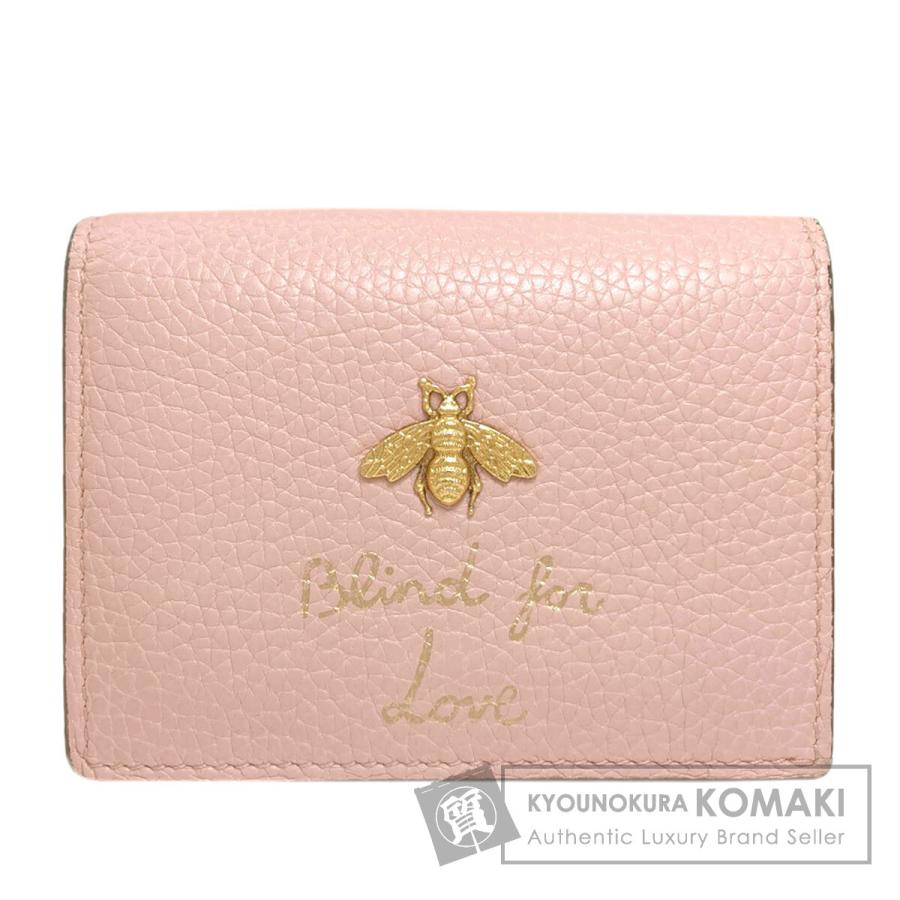 GUCCI グッチ 460185 アニマリエ ビー 二つ折り財布（小銭入れあり） レザー レディース [中古] GUCCI（グッチ） 460185 アニマリエ ビー 二つ折り財布（小銭入れあり