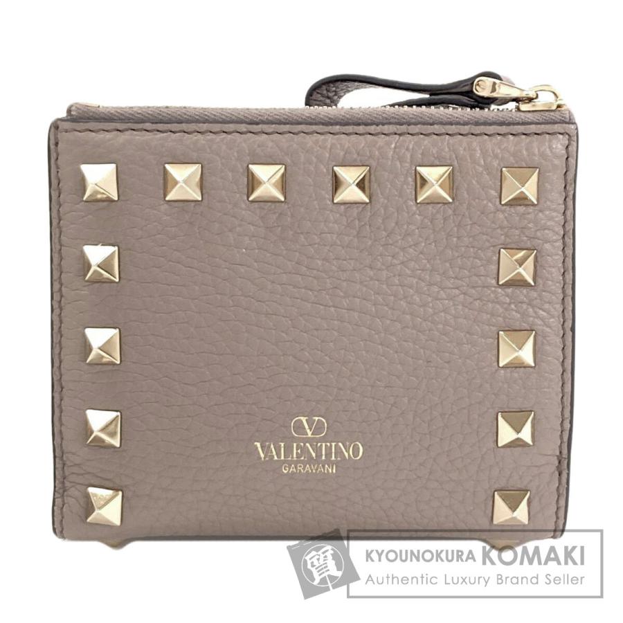 VALENTINO バレンティノ スタッズ 二つ折り財布（小銭入れあり