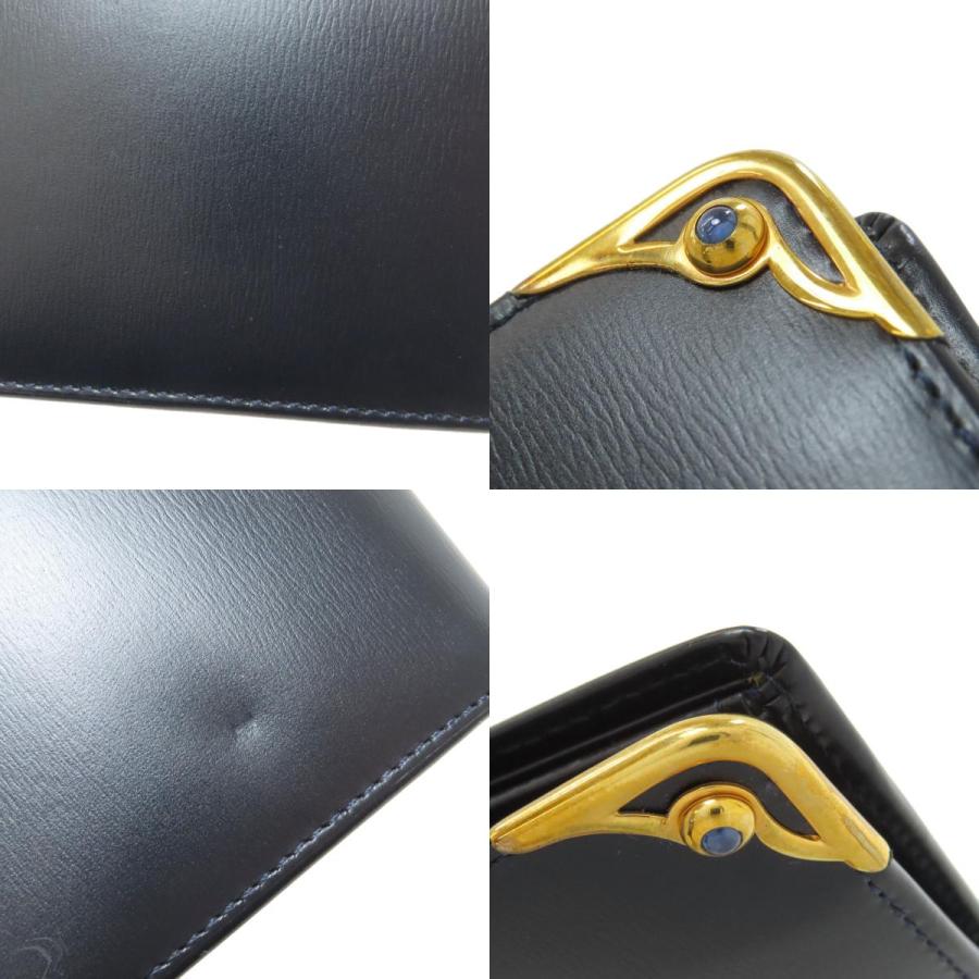 CARTIER カルティエ サファイアライン 二つ折り財布（小銭入れあり） レザー レディース [中古] Cartier（カルティエ） サファイアライン 二つ折り財布（小銭入れあり