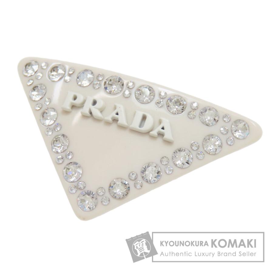PRADA（プラダ） トライアングル ラインストーン バレッタ