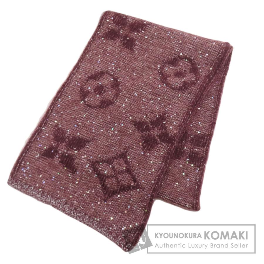 LOUIS VUITTON ルイヴィトン モノグラム スパンコール マフラー モヘヤ ナイロンxコットン レディース [中古] LOUIS VUITTON（ルイ・ヴィトン） モノグラム スパンコール マフラー