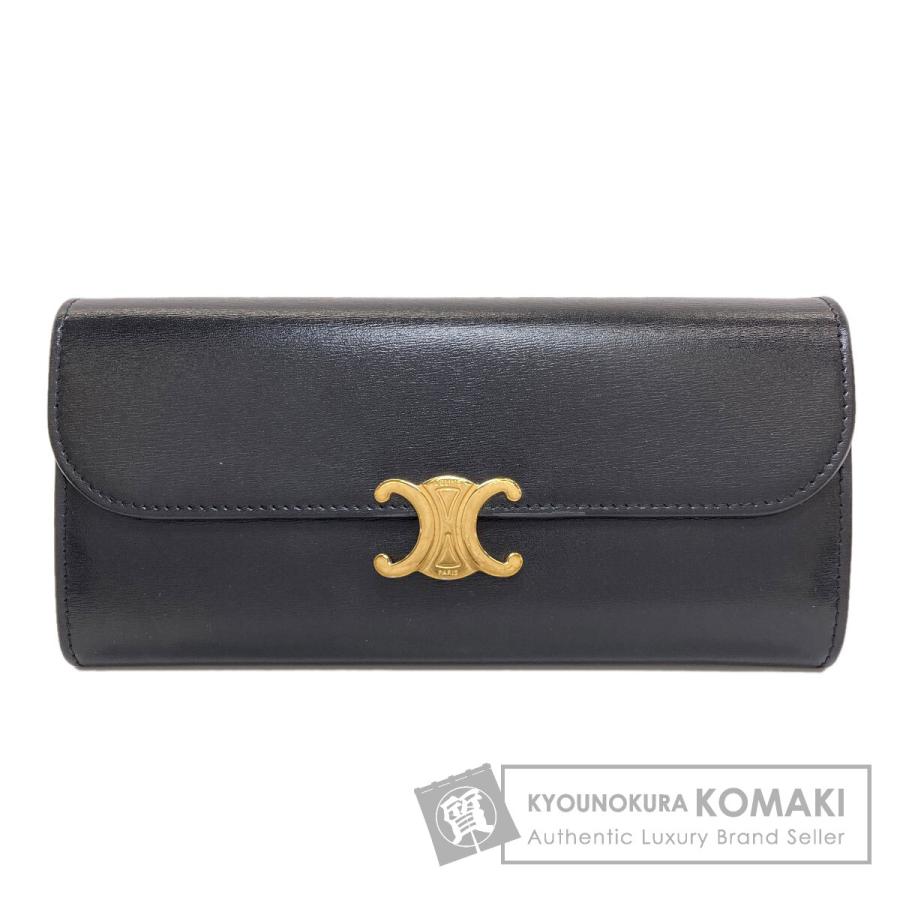 CELINE セリーヌ トリオンフ 長財布（小銭入れあり） カーフ レディース [中古] CELINE（セリーヌ） トリオンフ 長財布（小銭入れあり） カーフ