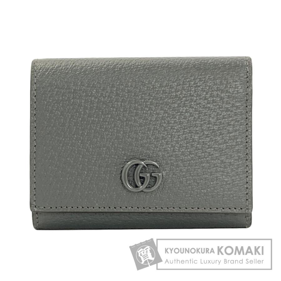 GUCCI グッチ 722732 ダブルG 三つ折り財布 二つ折り財布（小銭入れあり） レザー レディース [中古] GUCCI（グッチ） 722732 ダブルG 三つ折り財布 二つ折り財布（小銭入れ