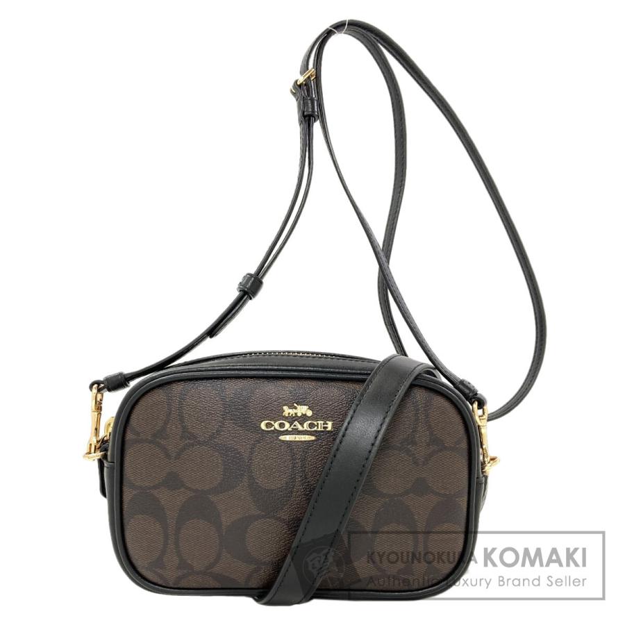 美品 コーチ PVC 2WAY ウエストバッグ シグネチャー ロゴ型押し 黒 COACH（コーチ） F79209 コンバーチブル ベルト シグネチャー 2WAY