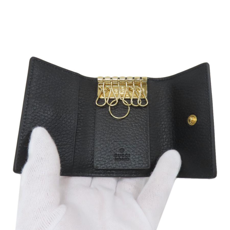 極美品 グッチ キーケース GGマーモント スプリーム PVC レザー 黒 GUCCI（グッチ） 456118 GGマーモント GGスプリーム キーケース PVC