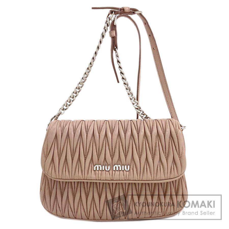 miu miu（ミュウミュウ） チェーンショルダー ショルダーバッグ レザー 