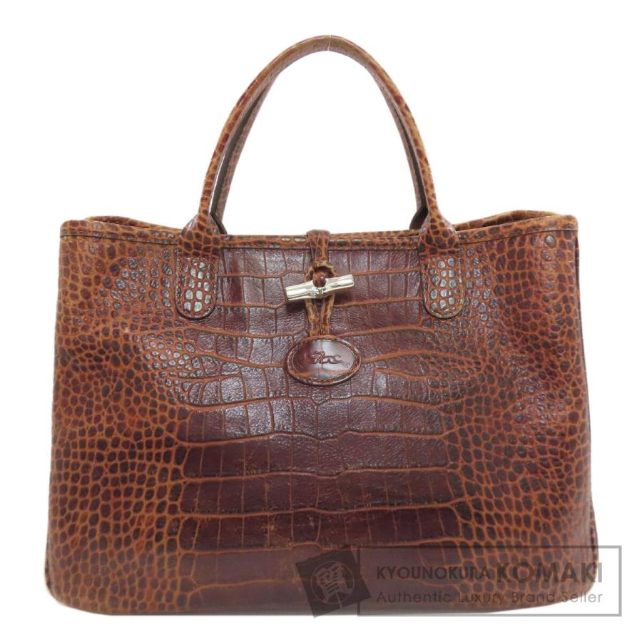 LONGCHAMP（ロンシャン） ル ロゾ 型押し ハンドバッグ レザー 