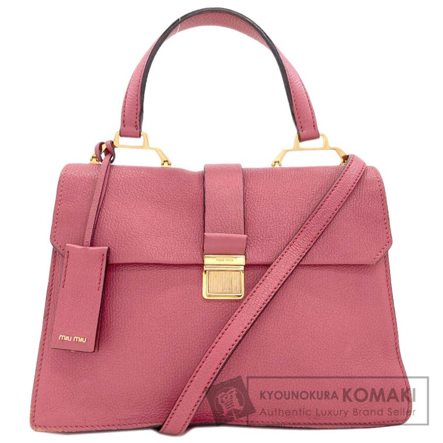 miu miu（ミュウミュウ） 2WAY ハンドバッグ レザー レディース 中古
