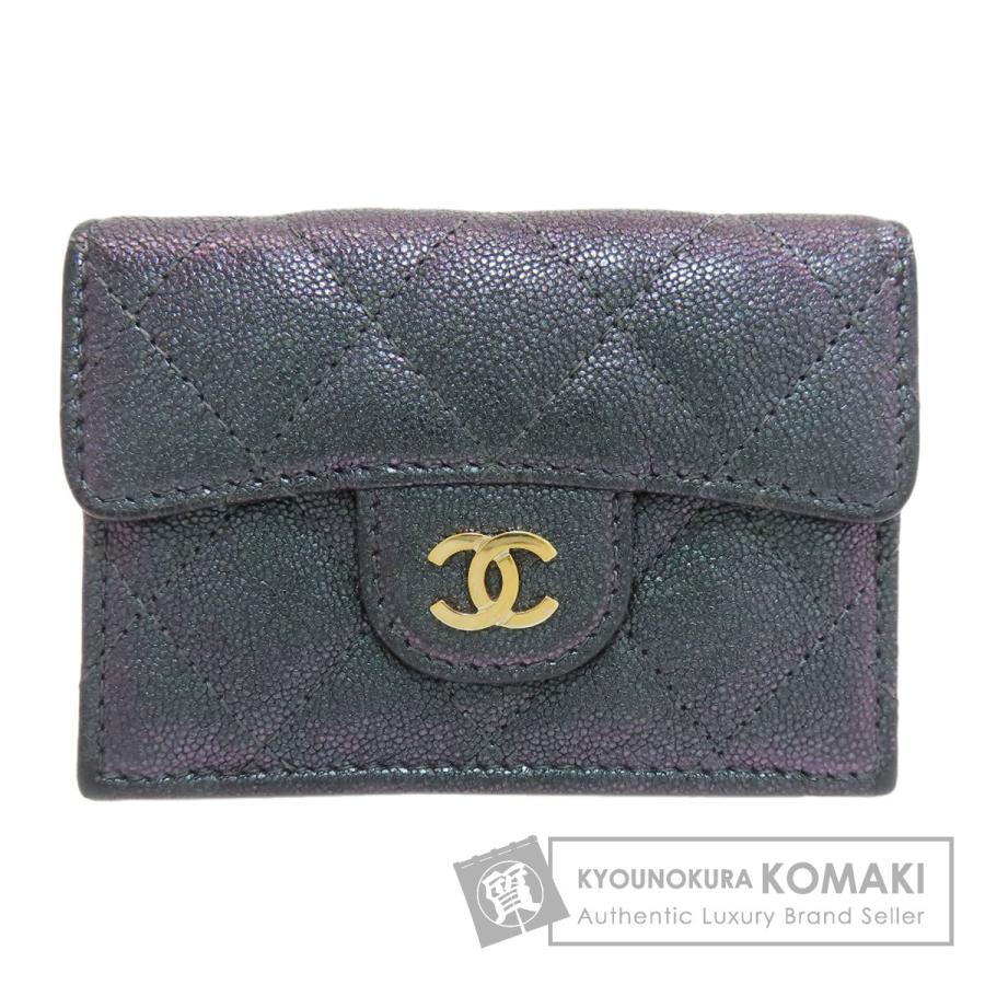 CHANEL（シャネル） マトラッセ ココマーク ゴールド金具 三つ折り財布