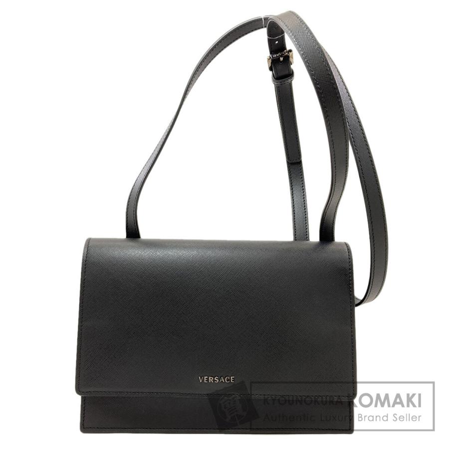 VERSACE ヴェルサーチ ロゴ ショルダーバッグ レザー レディース 中古 