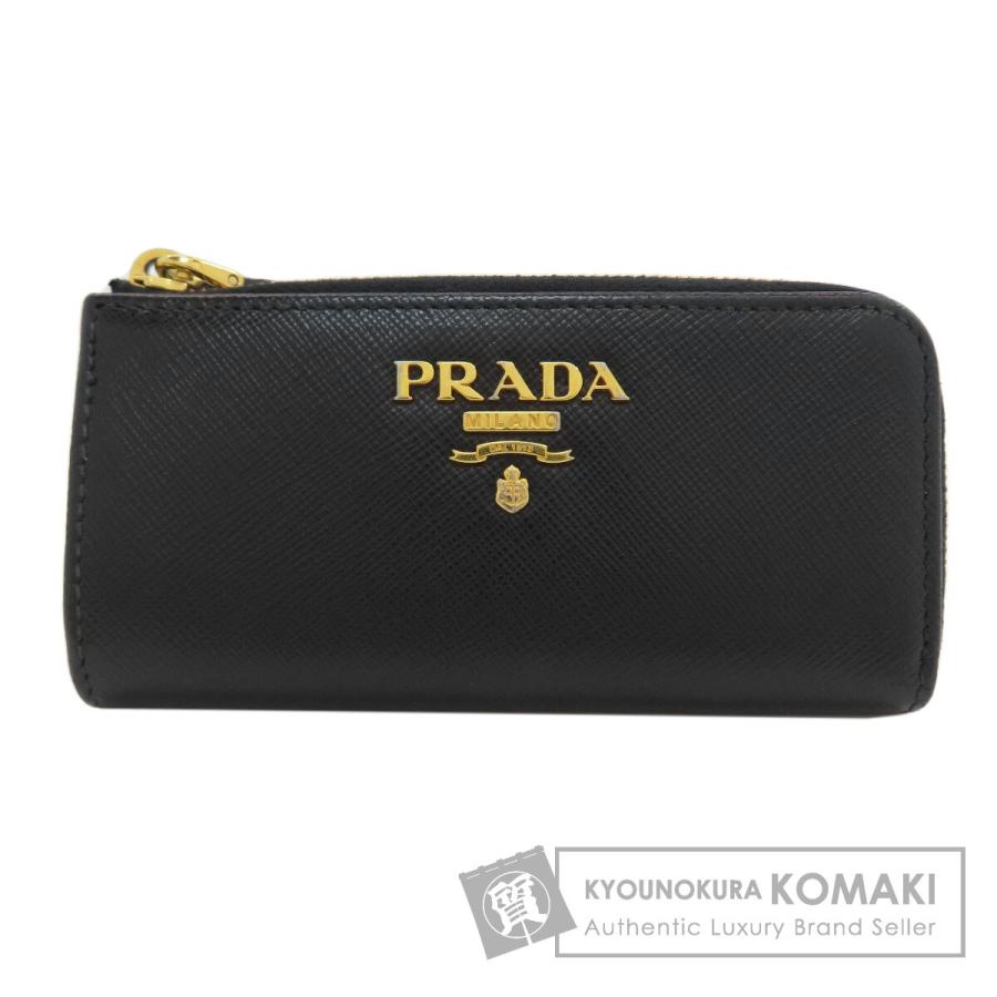 はい☆ 訳あり未使用 美品 プラダ サフィアーノレザー ロゴ キーケース PRADA（プラダ） ロゴ キーケース サフィアーノ レディース 中古