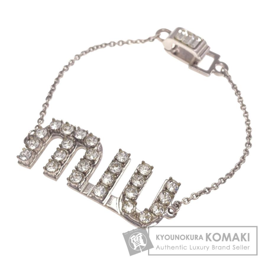 miu miu（ミュウミュウ） ラインストーン ブレスレット 金属製