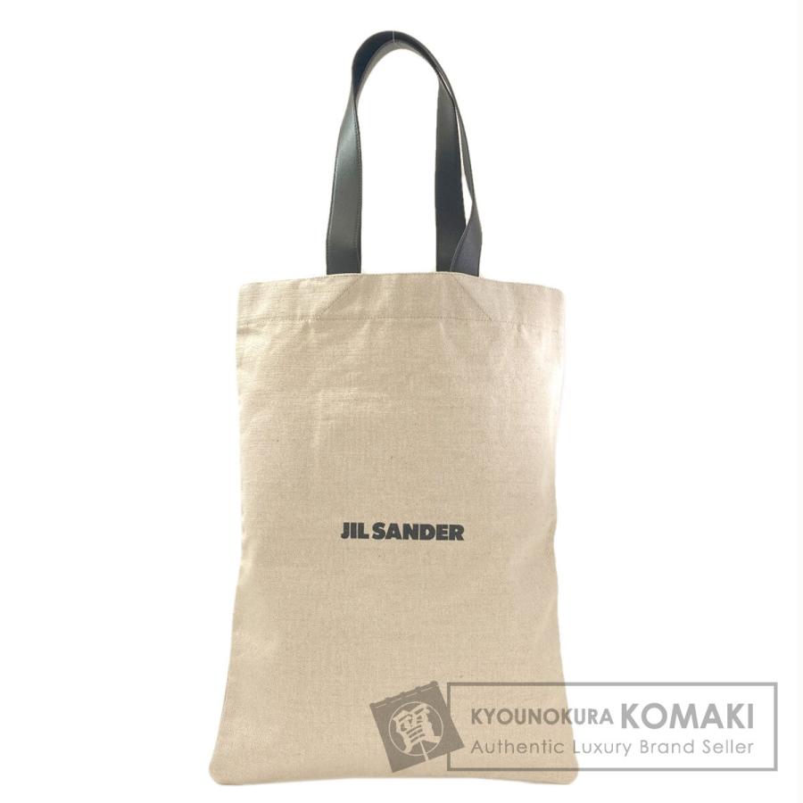 ジルサンダー　キャンバストートバック　ベージュ Jil Sander ジル・サンダー ロゴ トートバッグ キャンバス レディース