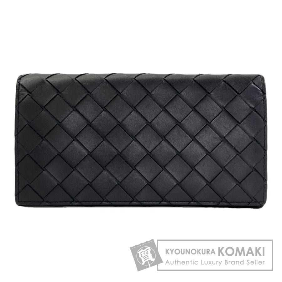 【人気✨️】BOTTEGA VENETA ブラックレザー長財布 BOTTEGA VENETA ボッテガヴェネタ イントレチャート 長財布（小銭入れ