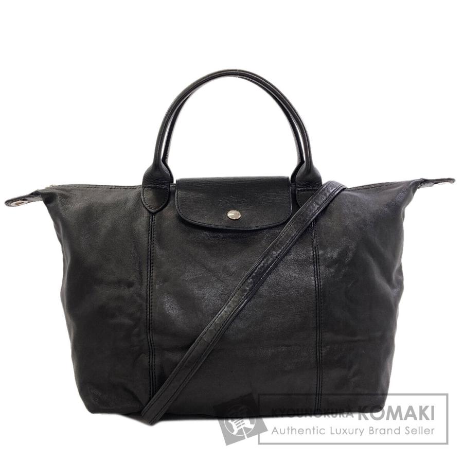 【美品】ロンシャン キュイール トートバッグ 黒 レザー 2way LONGCHAMP（ロンシャン） ル・プリアージュ キュイール 2WAY