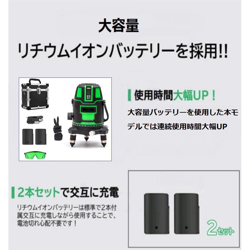 5ライン6点 グリーンレーザー墨出し器/墨出器/水平器/水準器/測定器/墨