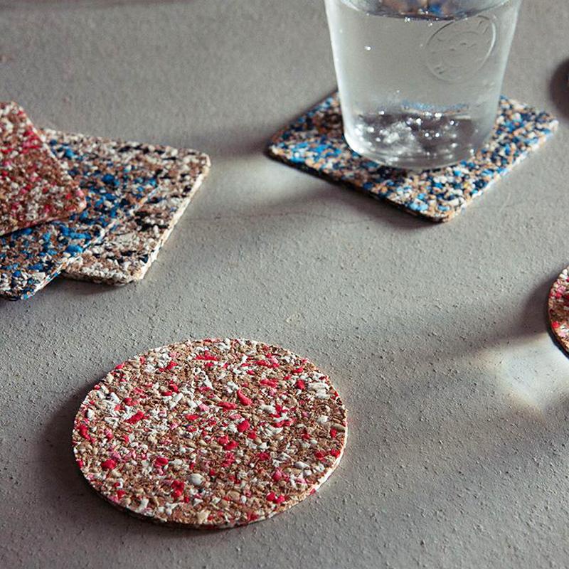 3Dコルク コルナコール コースター 4枚セット ラウンド プチギフト