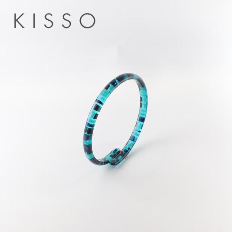 キッソオ ブレスレット CK3 エメラルドグリーン メガネ素材のブレスレット 鯖江 KISSO｜kyouto-bluelapin