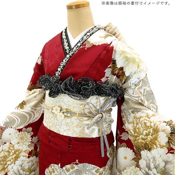商品状態欄必須確認！新品　正絹振袖フルセット　牡丹•菊調　淡い青色 花柄 正統派古典 水色/白 牡丹柄/菊柄 かわいい 淡い色 今どき 方身代わり