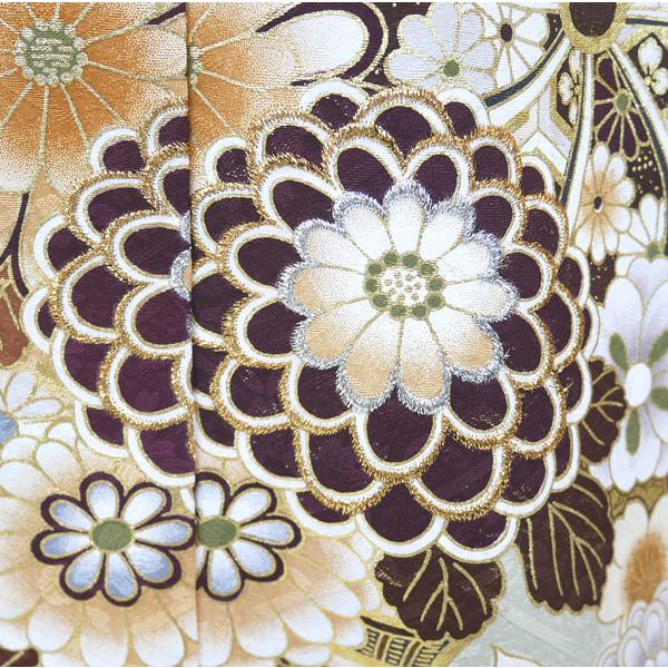 仕立て付き 正絹 振袖 単品 f-020-t 古典柄 新品 薄みどり色 刺繍 刺繍 