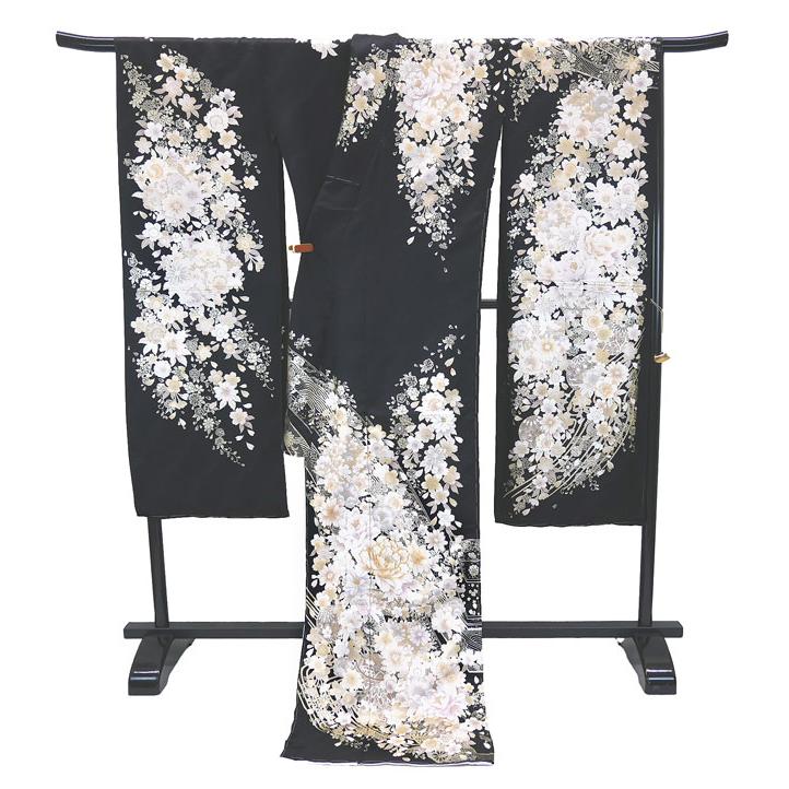 ｍ2180＊正絹 牡丹 桜 手縫い仕立て 成人式 振袖単品 m2180＊正絹 牡丹 桜 手縫い仕立て 成人式 振袖単品 未仕立て