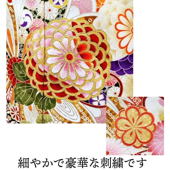 決算セール】仕立て付き 正絹振袖フルセット f-441 赤 レッド 丹後