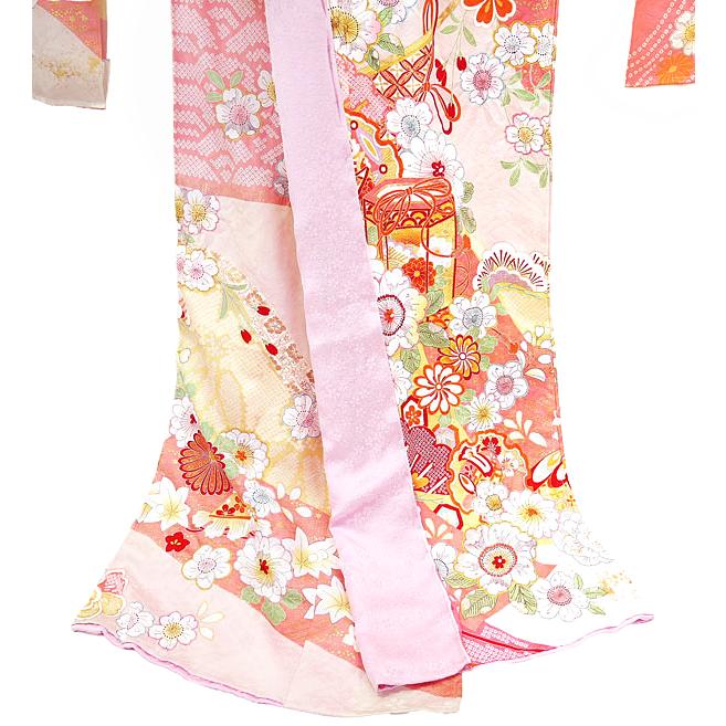 逸品！　【辻が花　絞り　鹿子絞り　金彩】　振袖　5点セット セール】仕立て付き 正絹 振袖フルセット32点 f-513 辻が花絞り 御所車