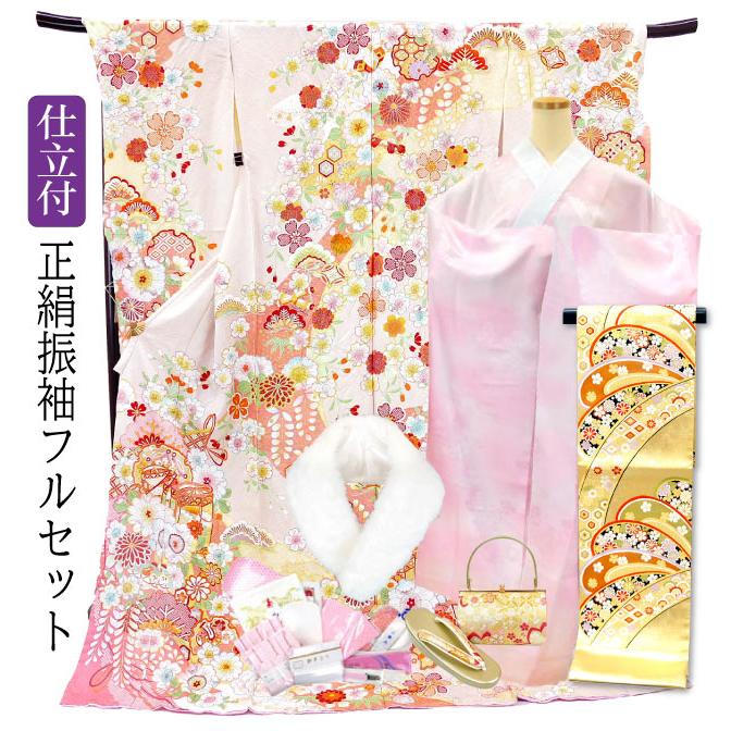 振袖フルセット　辻が花　手描き　絞り　金彩 希少！振袖フルセット(7点)成人式・辻ヶ花・辻が花・手絞り・高身長