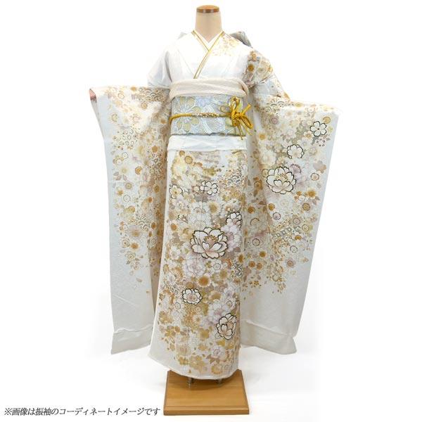 振袖フルセット(7点)+ファー付き 人気の白系❣️ 正絹振袖 振袖フルセット(7点)+ファー付き 人気の白系❣️ 正絹振袖