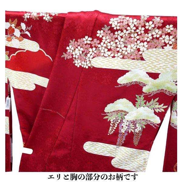 決算セール 吉澤友禅 新品正絹振袖 手縫い仕立付き 吾妻徳穂 赤 決算セール 吉澤友禅 新品正絹振袖 手縫い仕立付き 吾妻徳穂 赤