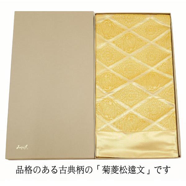 名門「都」 西陣織袋帯 特選品 ゴールド 金 菊菱松遠文 六通柄 fo-502