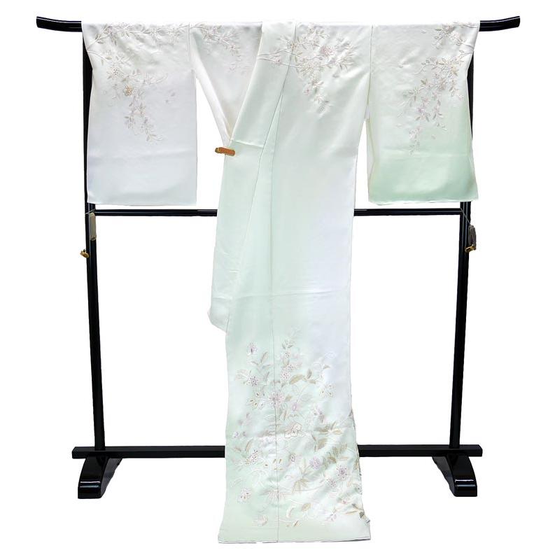 仕立て付き 総刺繍正絹訪問着 h-911 尾峨佐染繍 新品未仕立て品 桜 