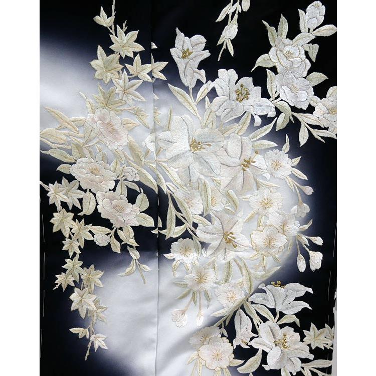 仕立て付き 総刺繍正絹訪問着 h-945 尾峨佐染繍 新品未仕立て品 桜