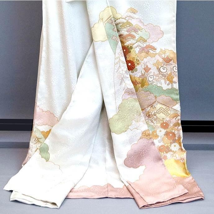 藤井寛 正絹 手描友禅 色留袖 ito-107 結婚式 フォーマル 礼装 藤井寛 正絹 手描友禅 色留袖 ito-107 結婚式 フォーマル 礼装