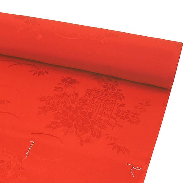 振袖長襦袢 桜模様 正絹 新品　反物　赤 振袖用 正絹 長襦袢、赤色 桜柄 j-200 反物 新品 未仕立て : 京都