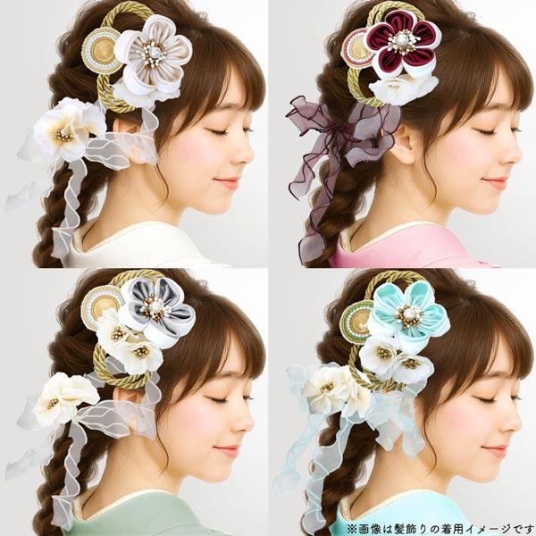 セール＞20％0ff 髪飾り3点セット つまみ細工 振袖 成人式 kk-053 卒業