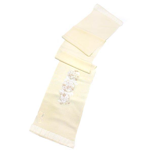 424 訪問着フルセット 正絹 クリームイエロー クリームオレンジ 絞り 総刺繍 424 訪問着フルセット 正絹 クリームイエロー クリームオレンジ