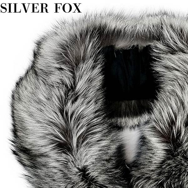 美品　肉厚　総丈95cm　シルバーフォックス　サガフォックス　本毛皮　2XL相当 美品 肉厚 総丈95cm シルバーフォックス サガフォックス 本毛皮 2XL