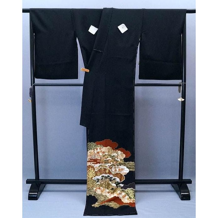 売約済み　　新品 正絹袷 カラー手刺繍 訪問着 藤井隆 螺鈿袋帯セット トール 藤井寛 正絹手描友禅 黒留袖 to-513 結婚式 フォーマル 礼装 : 京都