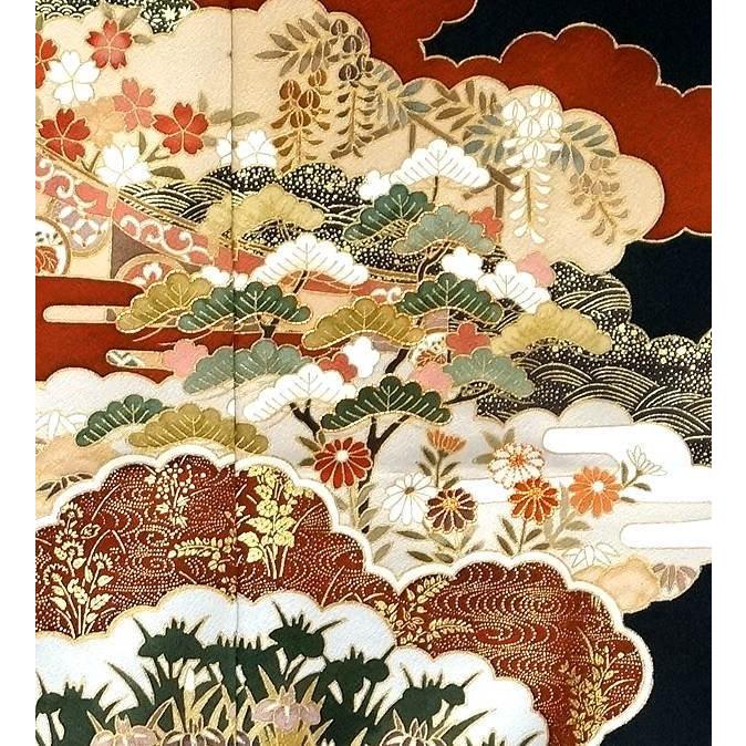 正絹　手書き友禅落款入り　黒留袖　貸衣装より安い　4点セット 正絹 手書き友禅落款入り 黒留袖 貸衣装より安い 4点セット 【公式通販】